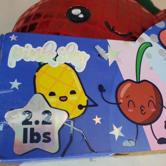 Cherry Disco Red Weighted Snug Bud Pink Sky Plush Pillow Buddy Sleep Support - Picture 11 of 16